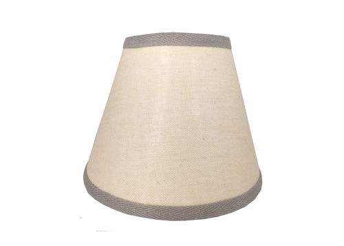 Cónica para lámpara de brazos lino beige cinta espiga gris interior blanco