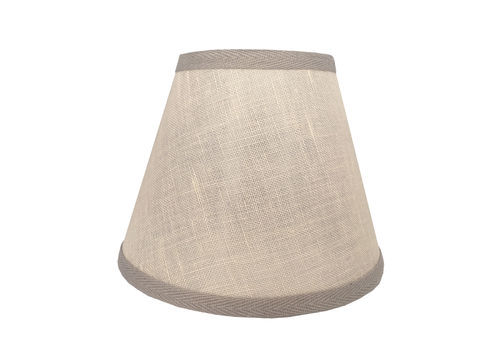 Cónica para lámpara de brazos lino beige cinta espiga gris interior transparente